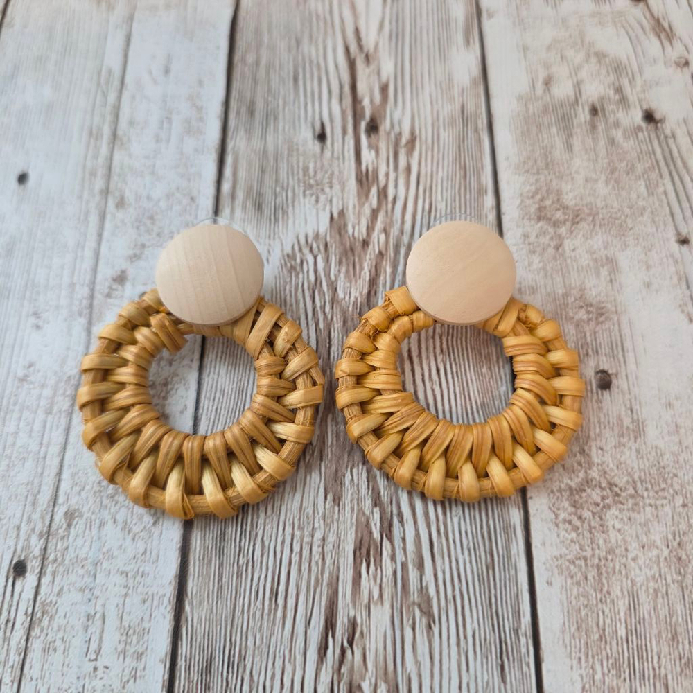 Women's Earrings Brown Beige